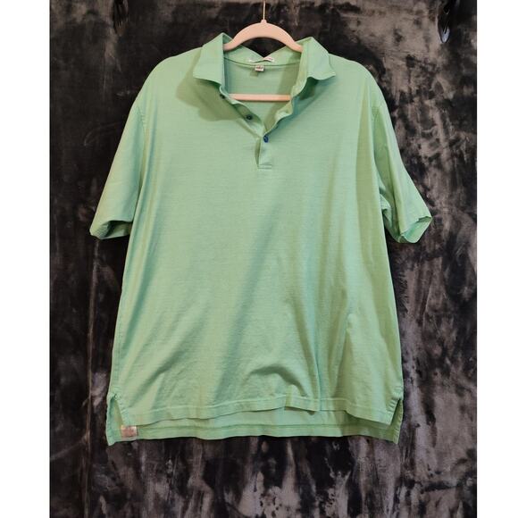 Peter Millar Polo Green/Cream Men's Large Short Sleeve - Picture 1 of 5